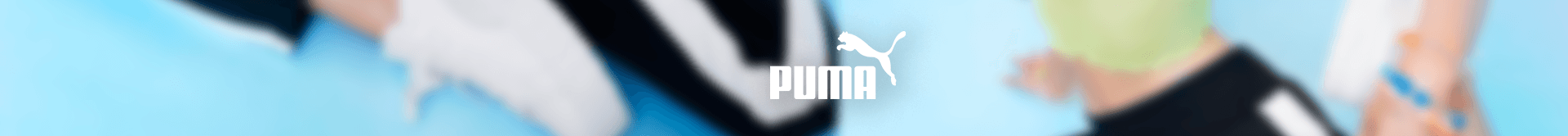 imagem de um tênis desfocado e o logo da Puma 